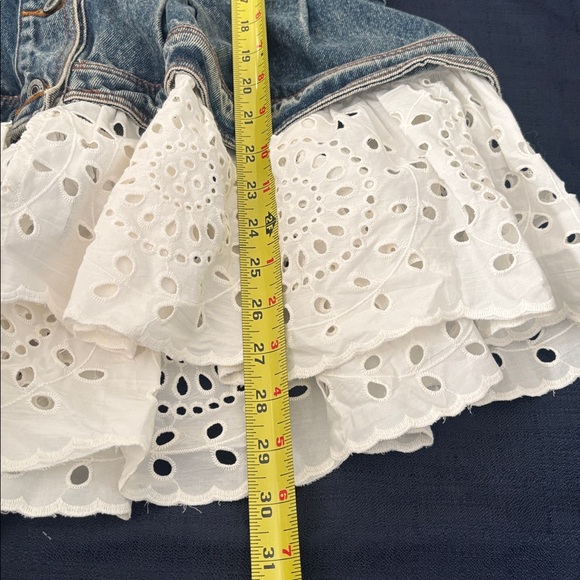 Beulah Blue Denim Jacket with White Lace Hem
( New ) - Picture 6 of 10